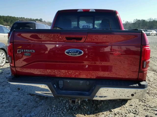 1FTEW1CP9FFA54129 - 2015 FORD F150 SUPER MAROON photo 9