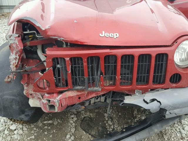 1J4GL48K55W661198 - 2005 JEEP LIBERTY SP RED photo 7