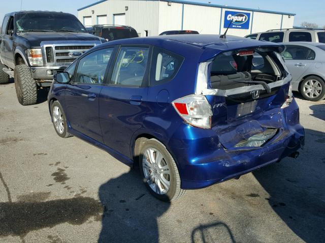 JHMGE88459S073953 - 2009 HONDA FIT SPORT BLUE photo 3