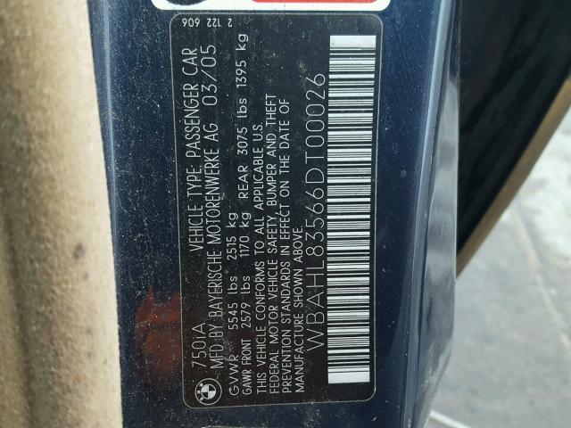 WBAHL83566DT00026 - 2006 BMW 750 I BLUE photo 10