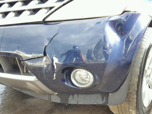 JN8AZ08T37W514235 - 2007 NISSAN MURANO SL BLUE photo 9