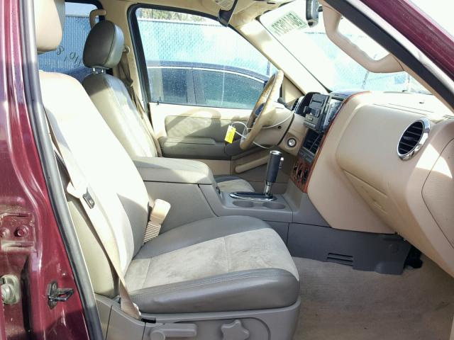 1FMEU64E96ZA00159 - 2006 FORD EXPLORER E BURGUNDY photo 5