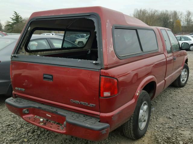 1GCDT19X7W8183292 - 1998 CHEVROLET S TRUCK S1 RED photo 4