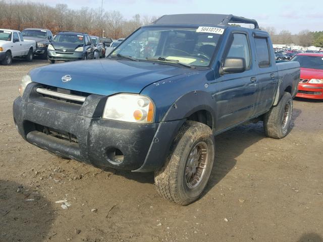 1N6ED27T91C328875 - 2001 NISSAN FRONTIER C BLUE photo 2