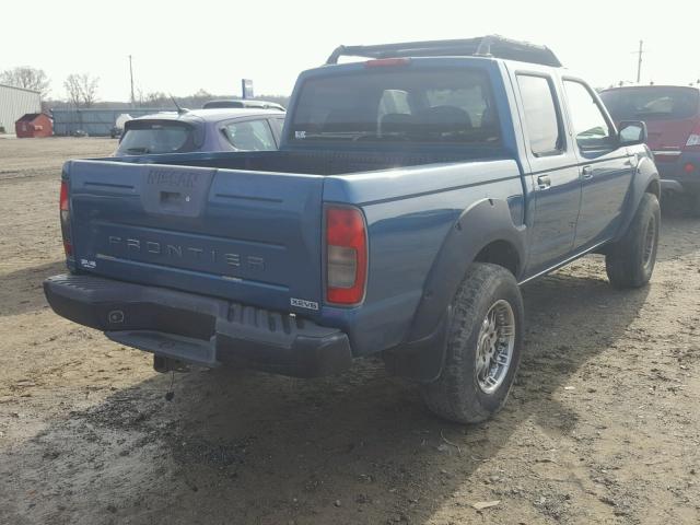 1N6ED27T91C328875 - 2001 NISSAN FRONTIER C BLUE photo 4