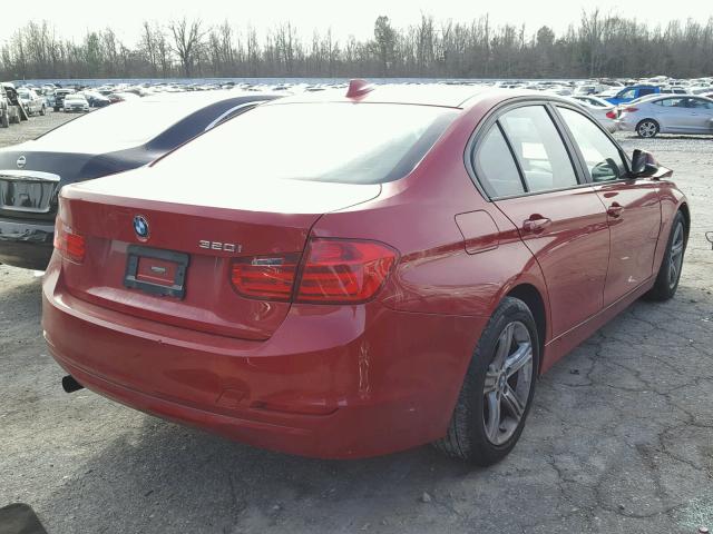 WBA3B1C59EK133823 - 2014 BMW 320 I RED photo 4