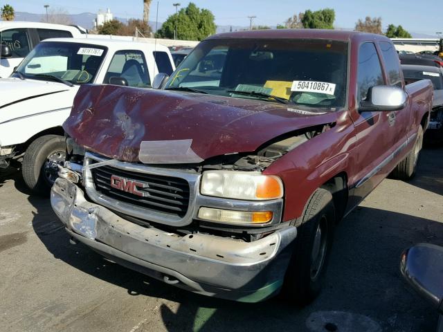 2GTEC19V321196203 - 2002 GMC NEW SIERRA MAROON photo 2