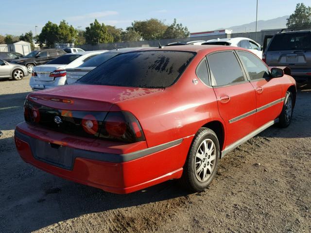 2G1WF52E959372814 - 2005 CHEVROLET IMPALA RED photo 4