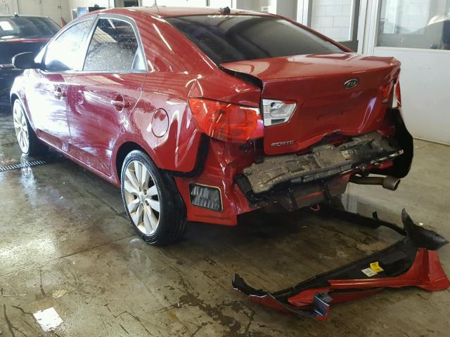 KNAFW4A31D5666637 - 2013 KIA FORTE SX RED photo 3