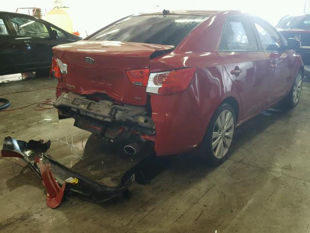 KNAFW4A31D5666637 - 2013 KIA FORTE SX RED photo 4