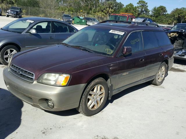 4S3BH686816606951 - 2001 SUBARU LEGACY OUT BURGUNDY photo 2