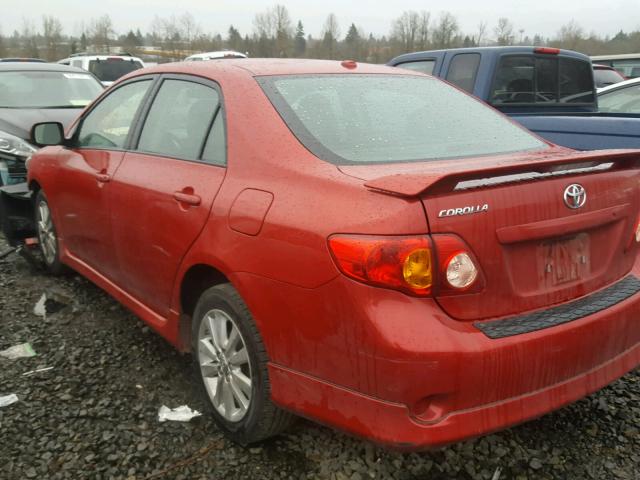 1NXBU40E49Z118425 - 2009 TOYOTA COROLLA BA RED photo 3