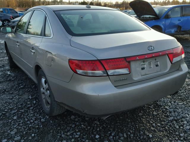 KMHFC46DX7A186066 - 2007 HYUNDAI AZERA GLS TAN photo 3