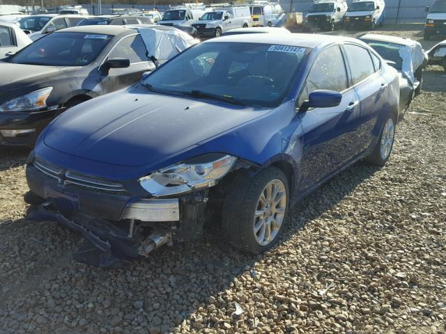 1C3CDFCH7DD142242 - 2013 DODGE DART LIMIT BLUE photo 2