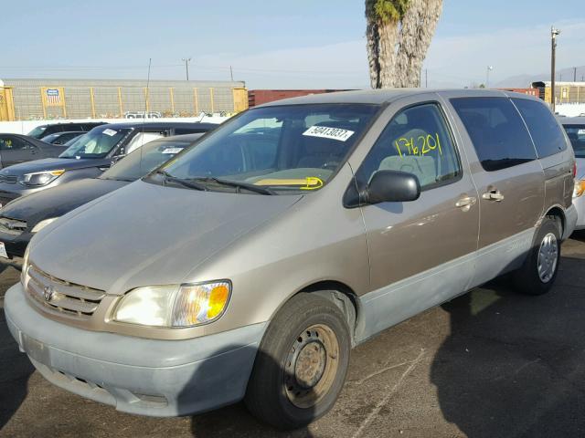 4T3ZF19C21U388001 - 2001 TOYOTA SIENNA CE TAN photo 2