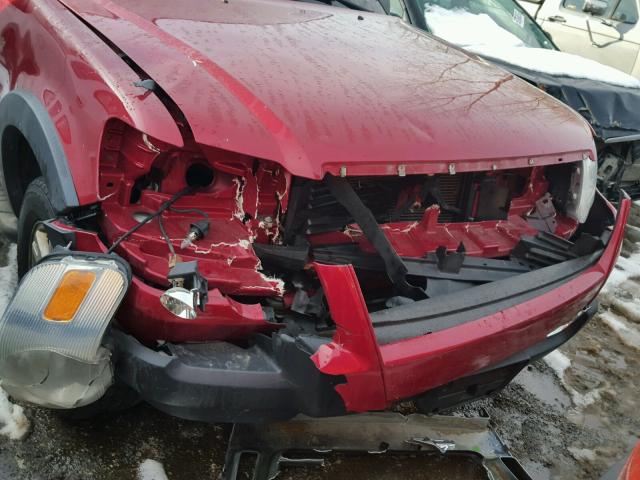 1FMEU51887UA14948 - 2007 FORD EXPLORER S RED photo 9