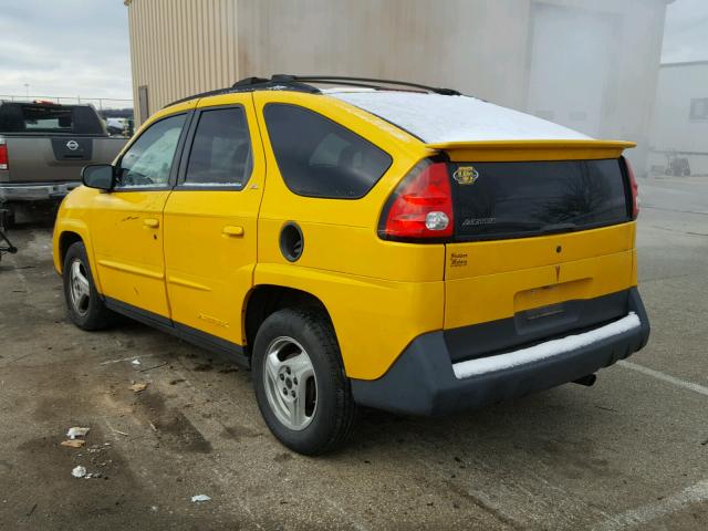 3G7DA03EX2S554338 - 2002 PONTIAC AZTEK YELLOW photo 3