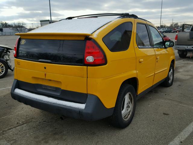 3G7DA03EX2S554338 - 2002 PONTIAC AZTEK YELLOW photo 4