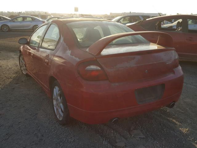 1B3ES66SX5D107604 - 2005 DODGE NEON SRT-4 RED photo 3