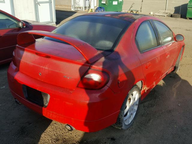 1B3ES66SX5D107604 - 2005 DODGE NEON SRT-4 RED photo 4