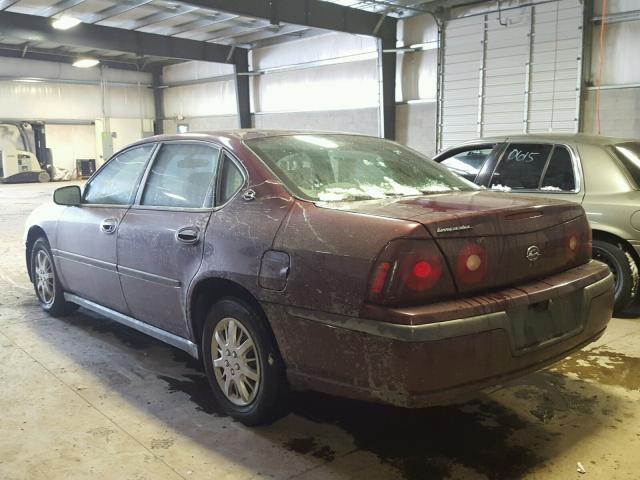 2G1WF52E049164884 - 2004 CHEVROLET IMPALA BURGUNDY photo 3