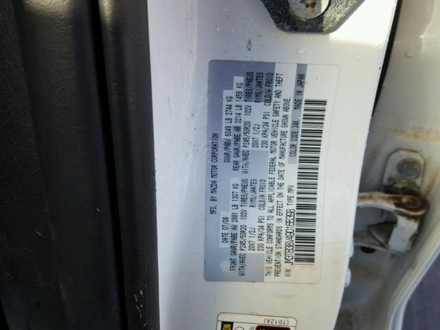 JM3TB38V490165398 - 2009 MAZDA CX-9 WHITE photo 10