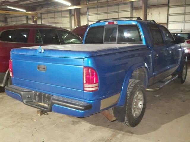 1B7GG2ANX1S217951 - 2001 DODGE DAKOTA QUA BLUE photo 4