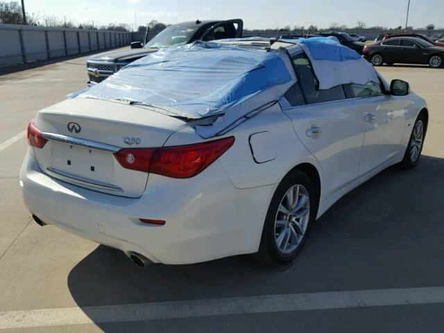 JN1BV7APXEM671919 - 2014 INFINITI Q50 BASE WHITE photo 4