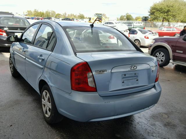 KMHCN46C27U130898 - 2007 HYUNDAI ACCENT GLS BLUE photo 3