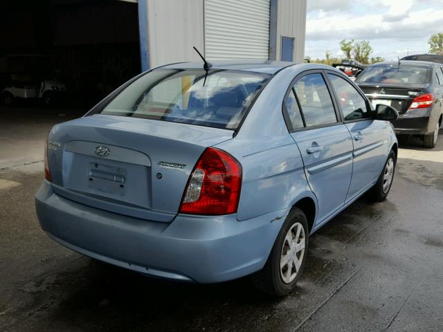 KMHCN46C27U130898 - 2007 HYUNDAI ACCENT GLS BLUE photo 4