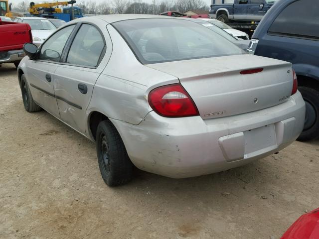 1B3ES26C85D112060 - 2005 DODGE NEON BASE SILVER photo 3