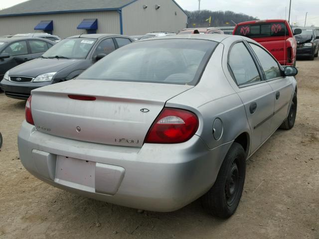 1B3ES26C85D112060 - 2005 DODGE NEON BASE SILVER photo 4