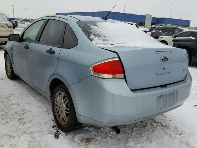 1FAHP35N99W123221 - 2009 FORD FOCUS SE BLUE photo 3