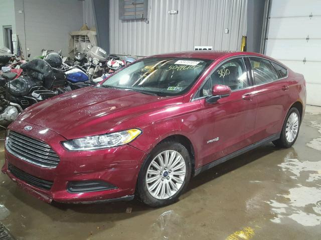 3FA6P0UU3ER232267 - 2014 FORD FUSION S H RED photo 2