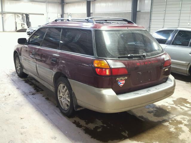 4S3BH675217664797 - 2001 SUBARU LEGACY OUT BURGUNDY photo 3