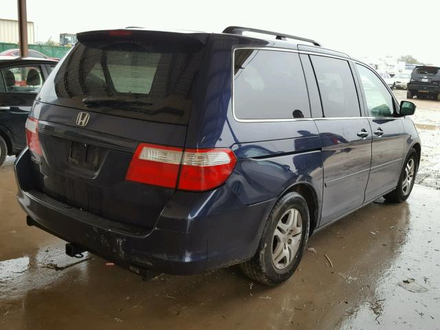 5FNRL38607B043791 - 2007 HONDA ODYSSEY EX BLUE photo 4