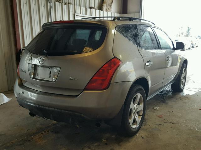 JN8AZ08T14W221767 - 2004 NISSAN MURANO SL BROWN photo 4