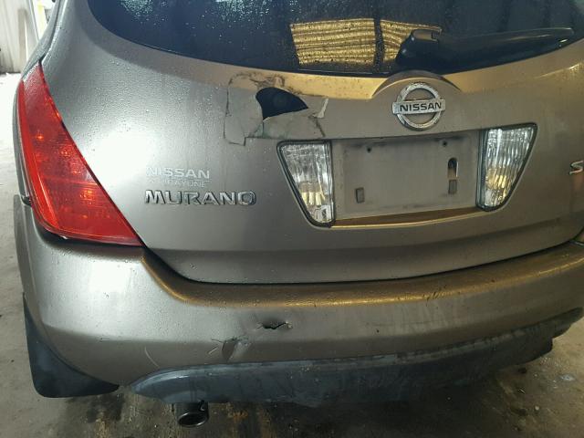 JN8AZ08T14W221767 - 2004 NISSAN MURANO SL BROWN photo 9