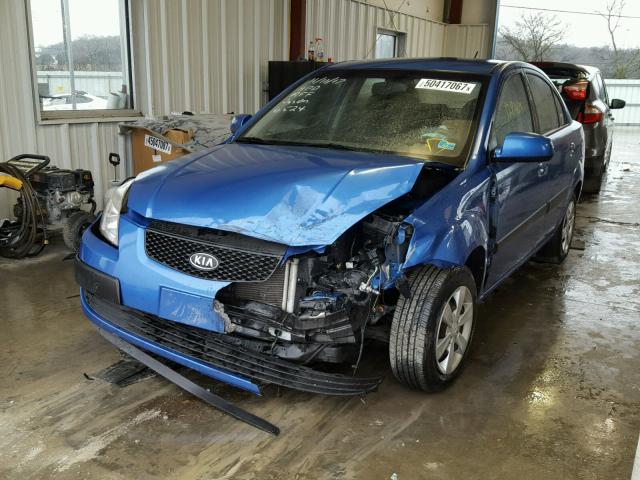 KNADE123686356524 - 2008 KIA RIO BASE BLUE photo 2