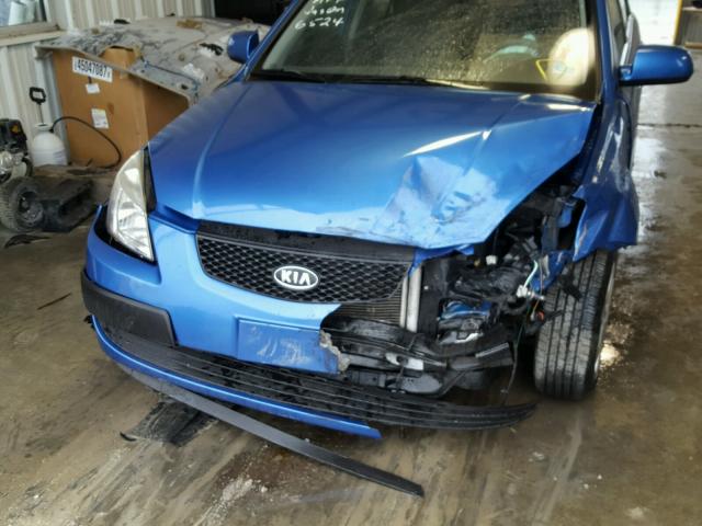 KNADE123686356524 - 2008 KIA RIO BASE BLUE photo 9