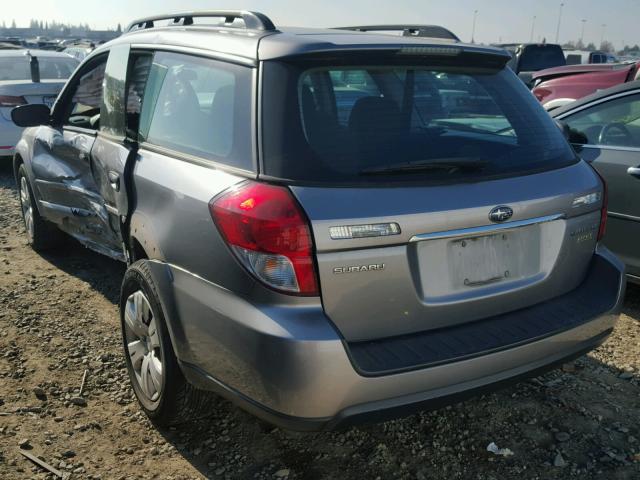 4S4BP60C587339210 - 2008 SUBARU OUTBACK GRAY photo 3