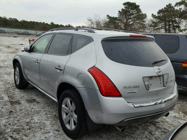 JN8AZ08W06W544575 - 2006 NISSAN MURANO SL SILVER photo 3