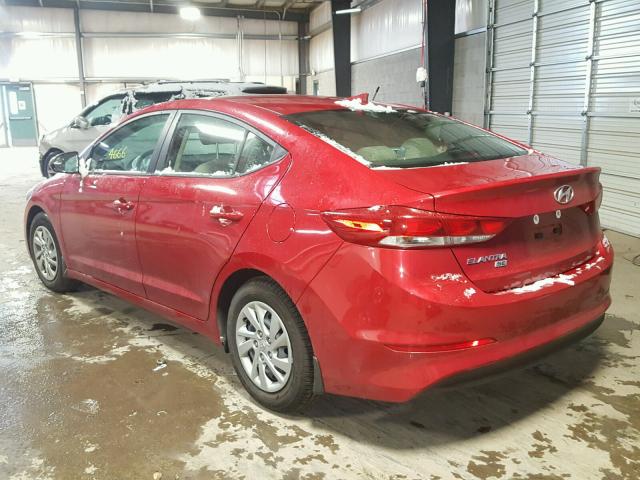 KMHD74LF0HU406803 - 2017 HYUNDAI ELANTRA SE RED photo 3