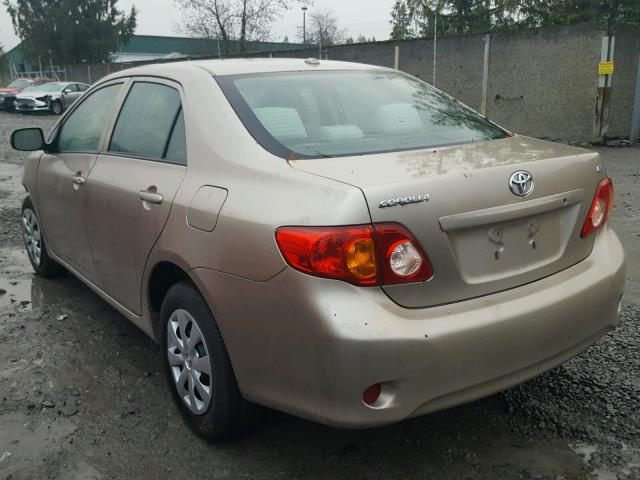 1NXBU40E99Z164557 - 2009 TOYOTA COROLLA BA GOLD photo 3