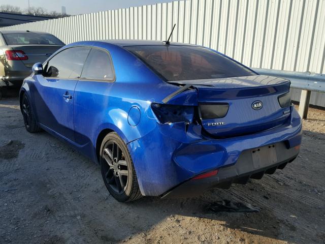 KNAFW6A30A5123254 - 2010 KIA FORTE SX BLUE photo 3