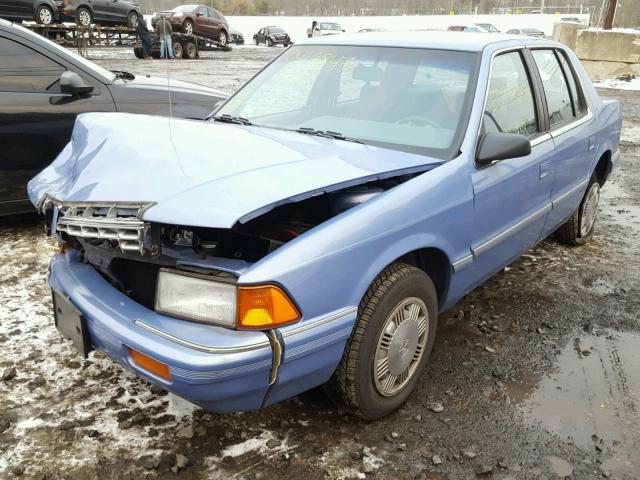 1P3XA46K0PF673079 - 1993 PLYMOUTH ACCLAIM BLUE photo 2