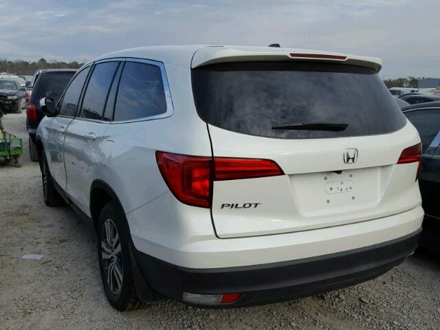 5FNYF5H58HB016720 - 2017 HONDA PILOT EXL WHITE photo 3