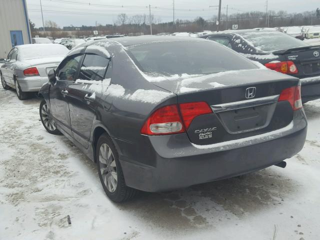2HGFA16899H517818 - 2009 HONDA CIVIC EX ნაცრისფერი ფოტო 3