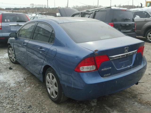 2HGFA16519H352045 - 2009 HONDA CIVIC LX BLUE photo 3