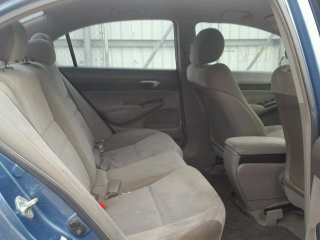 2HGFA16519H352045 - 2009 HONDA CIVIC LX BLUE photo 6